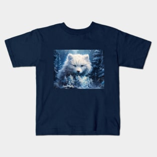 Winter White Wolf Kids T-Shirt